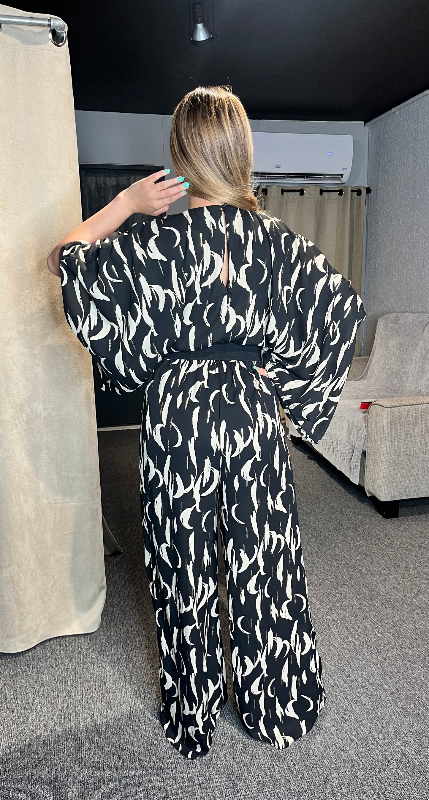 Printed Black and Gold Jumpsuit