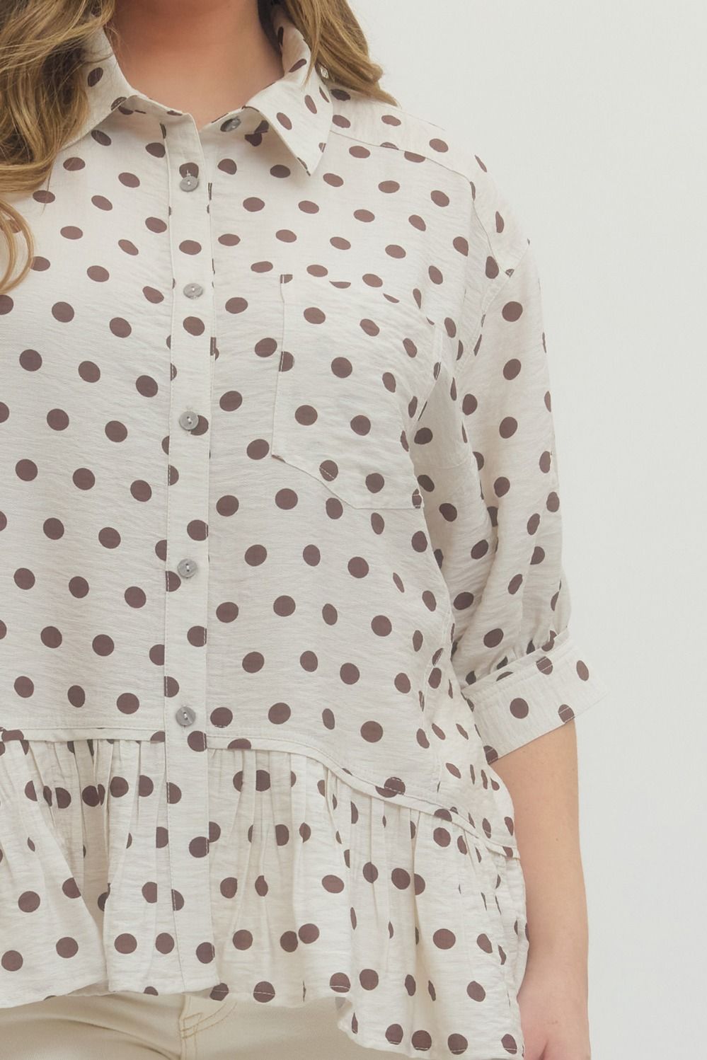 Cream Polka Dot Blouse