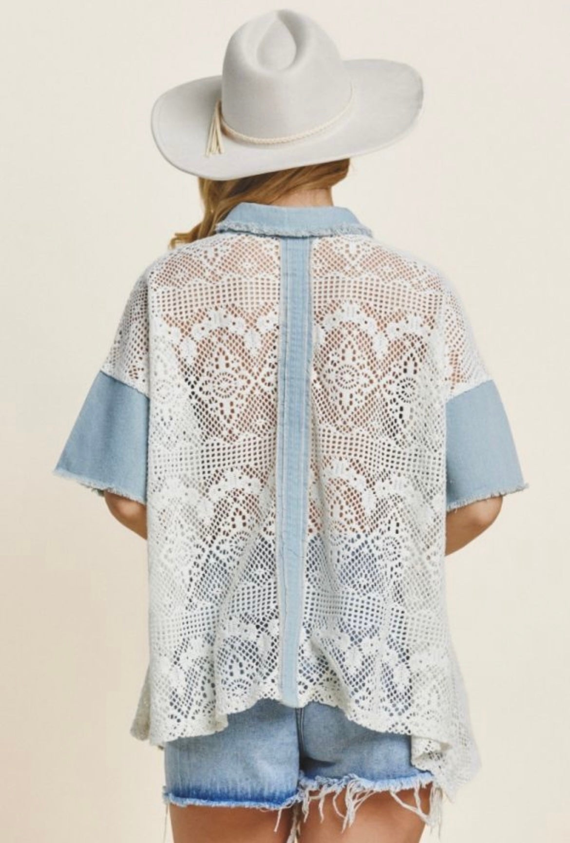 Denim Ivory Top