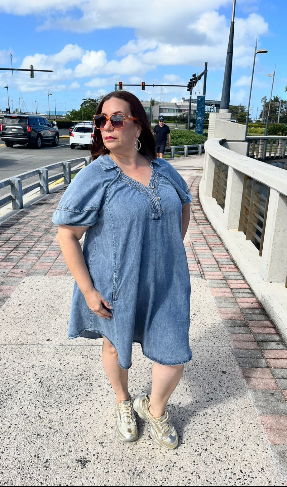Washed Denim Tencel Dress