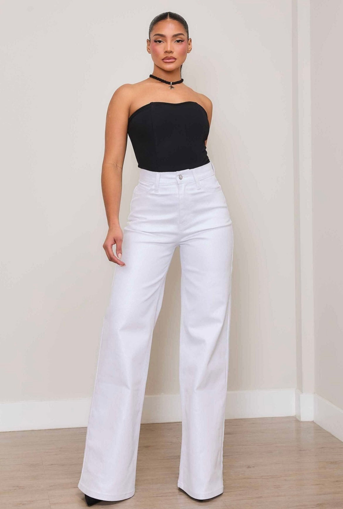 Vibrant White Glitter Jeans