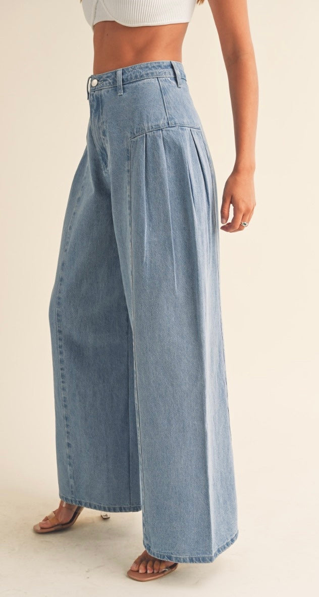 Pleated Flare Pants