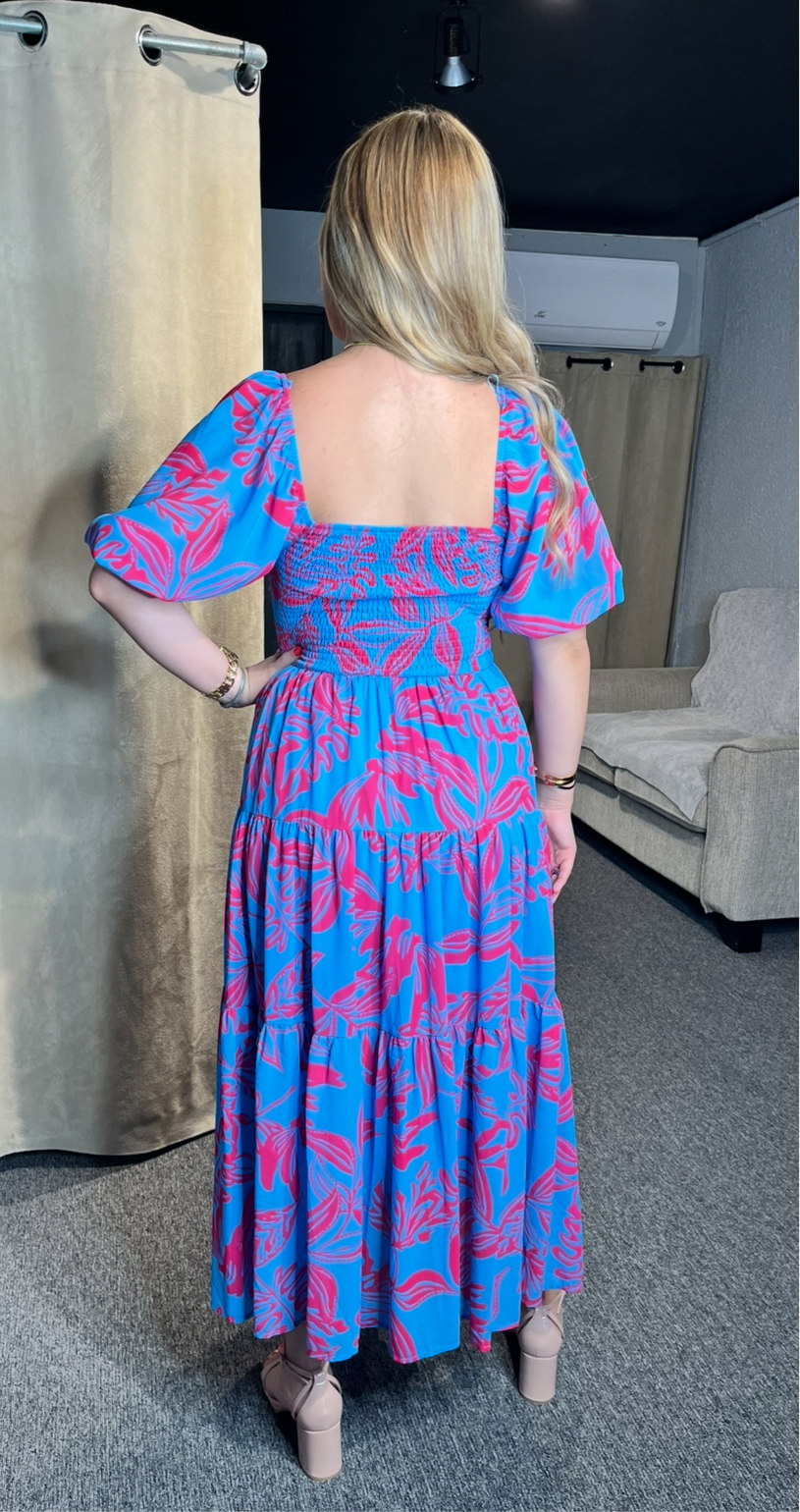 Blue-Fuchsia Dress
