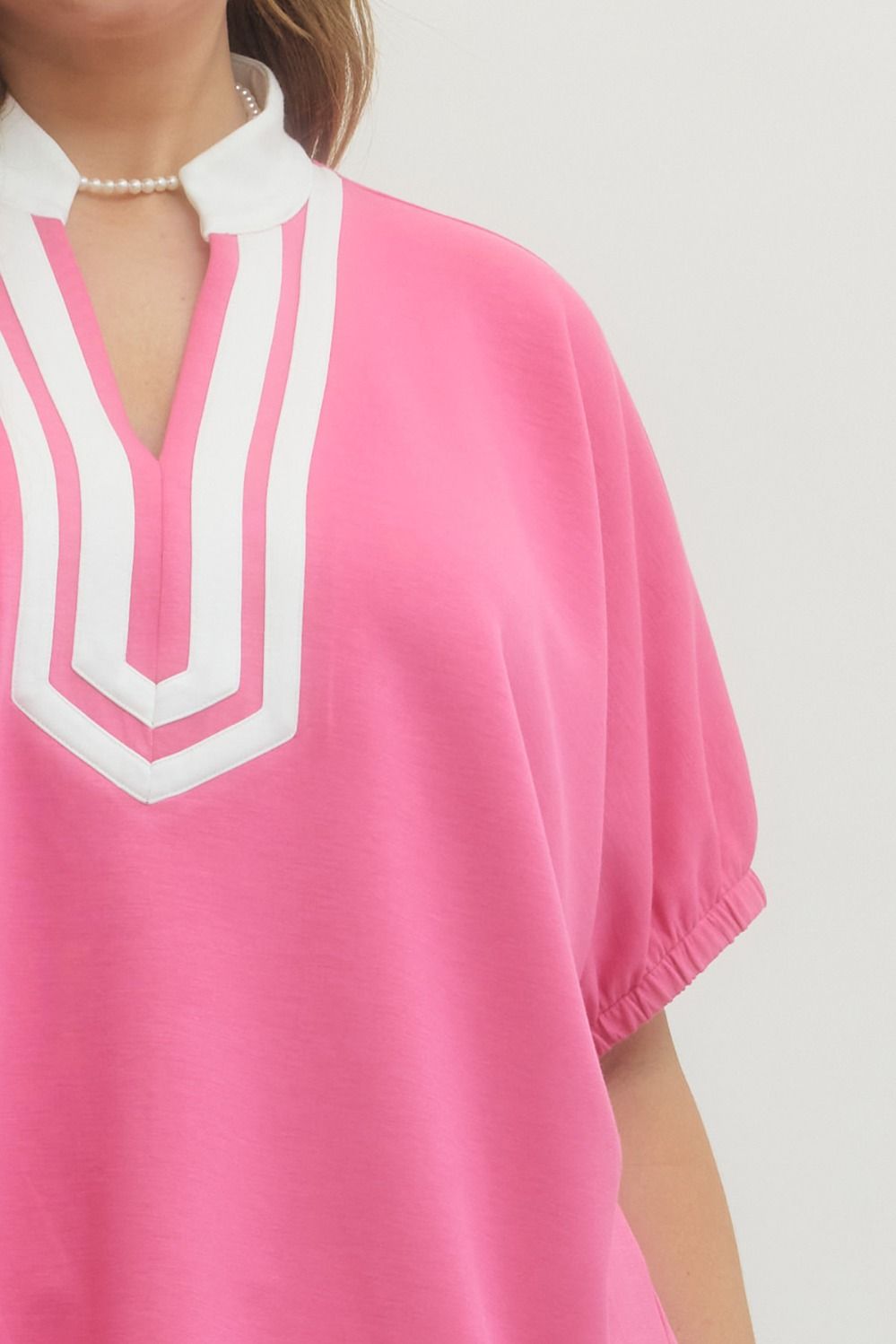 Pink V Neck Top