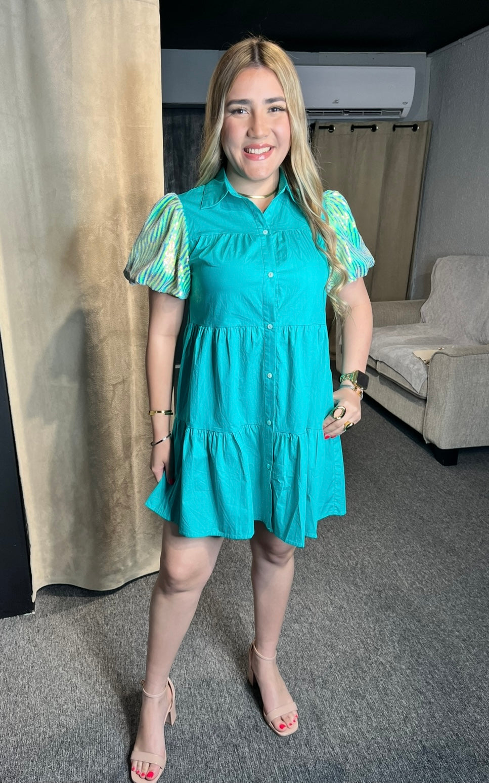 Poplin Sequins Dress