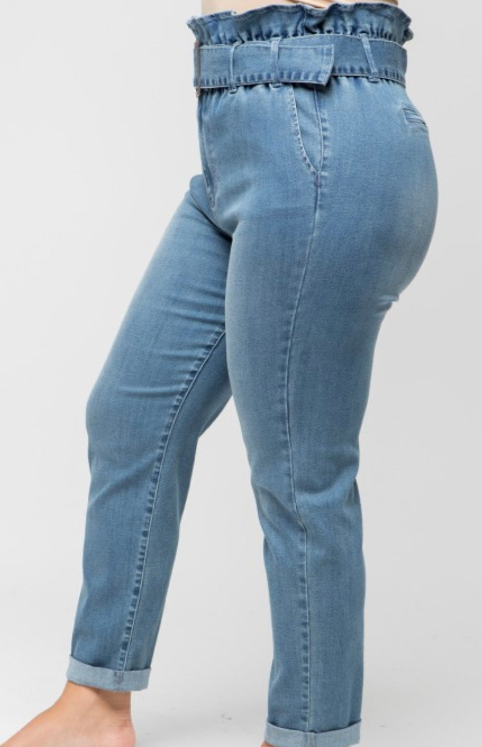 Paperbag Waist Belted Jean