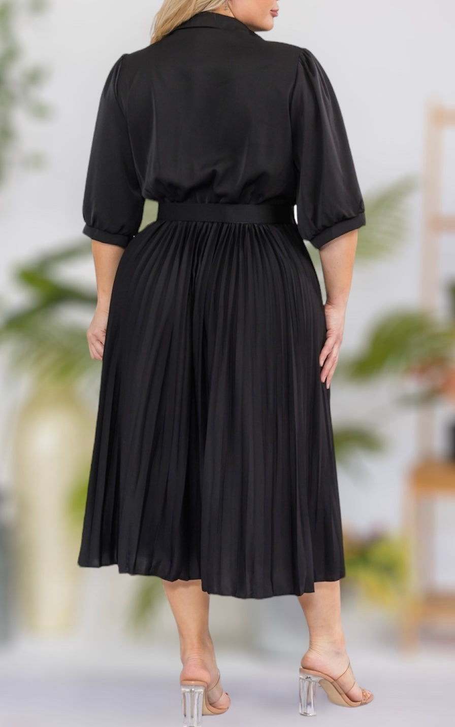 Pleated Midi Dress