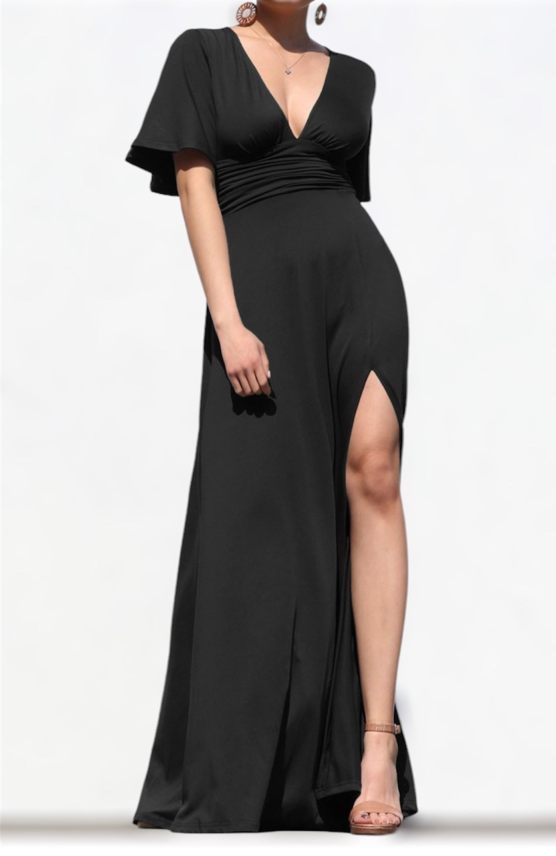 V Neck Maxi Dress