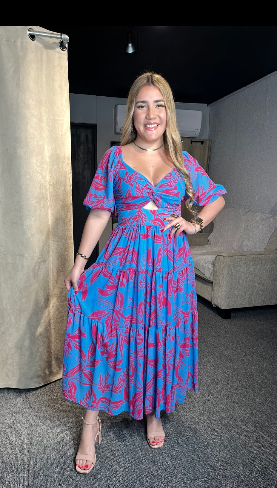 Blue-Fuchsia Dress