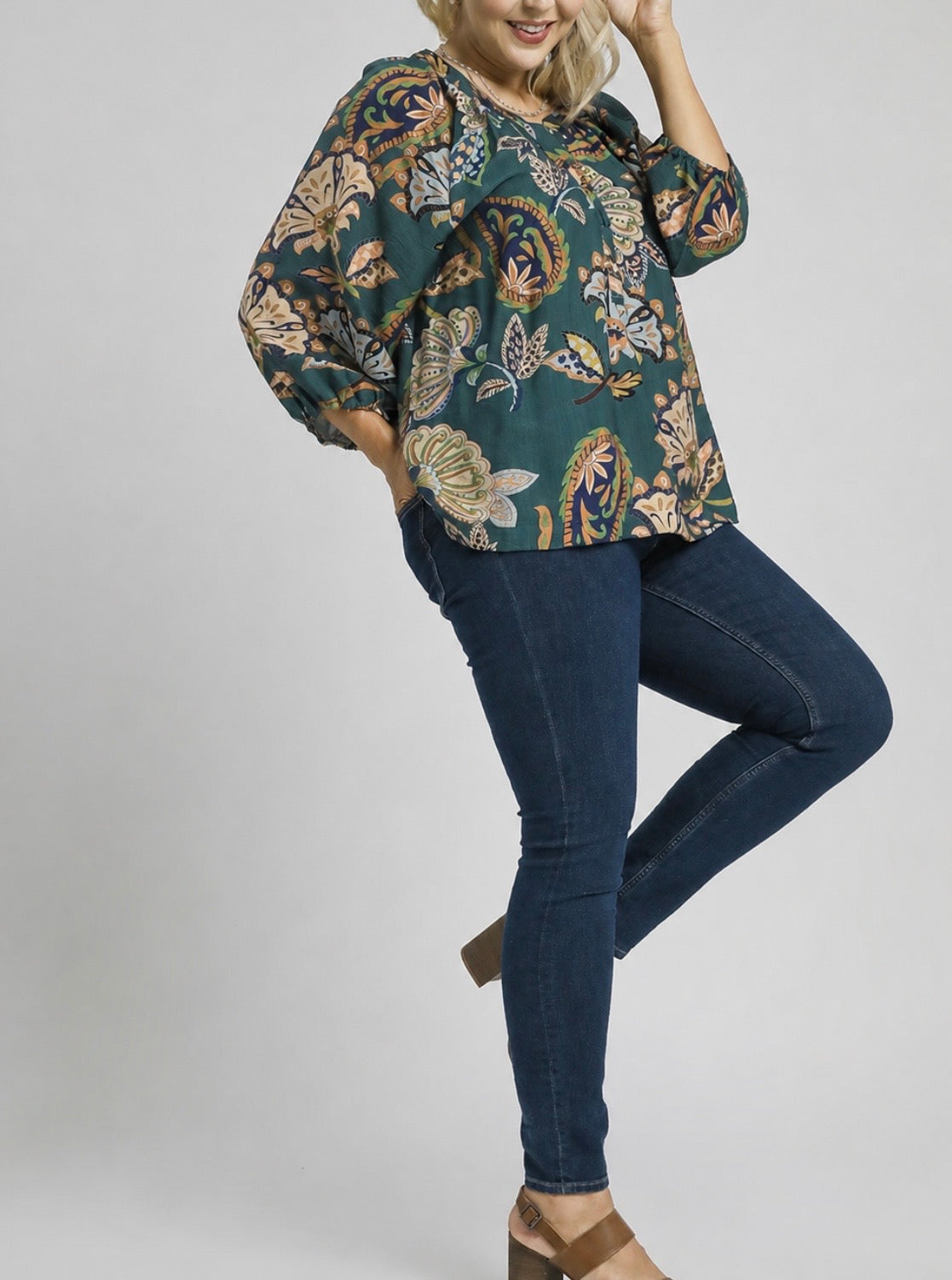 Boho Teal Blouse