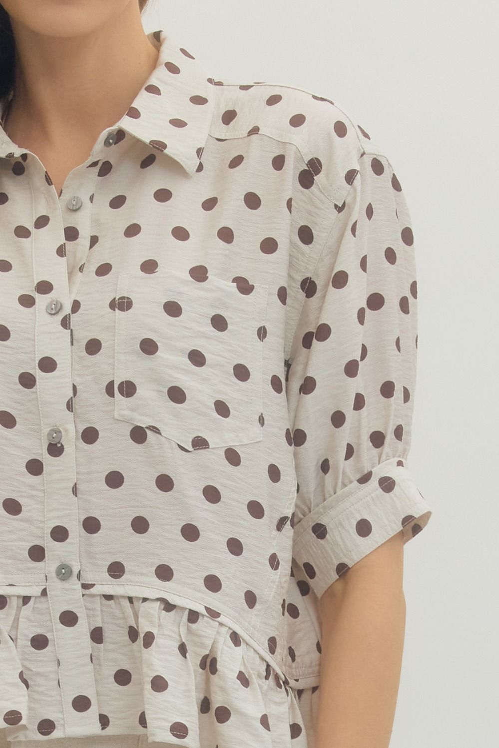 Cream Polka Dot Blouse