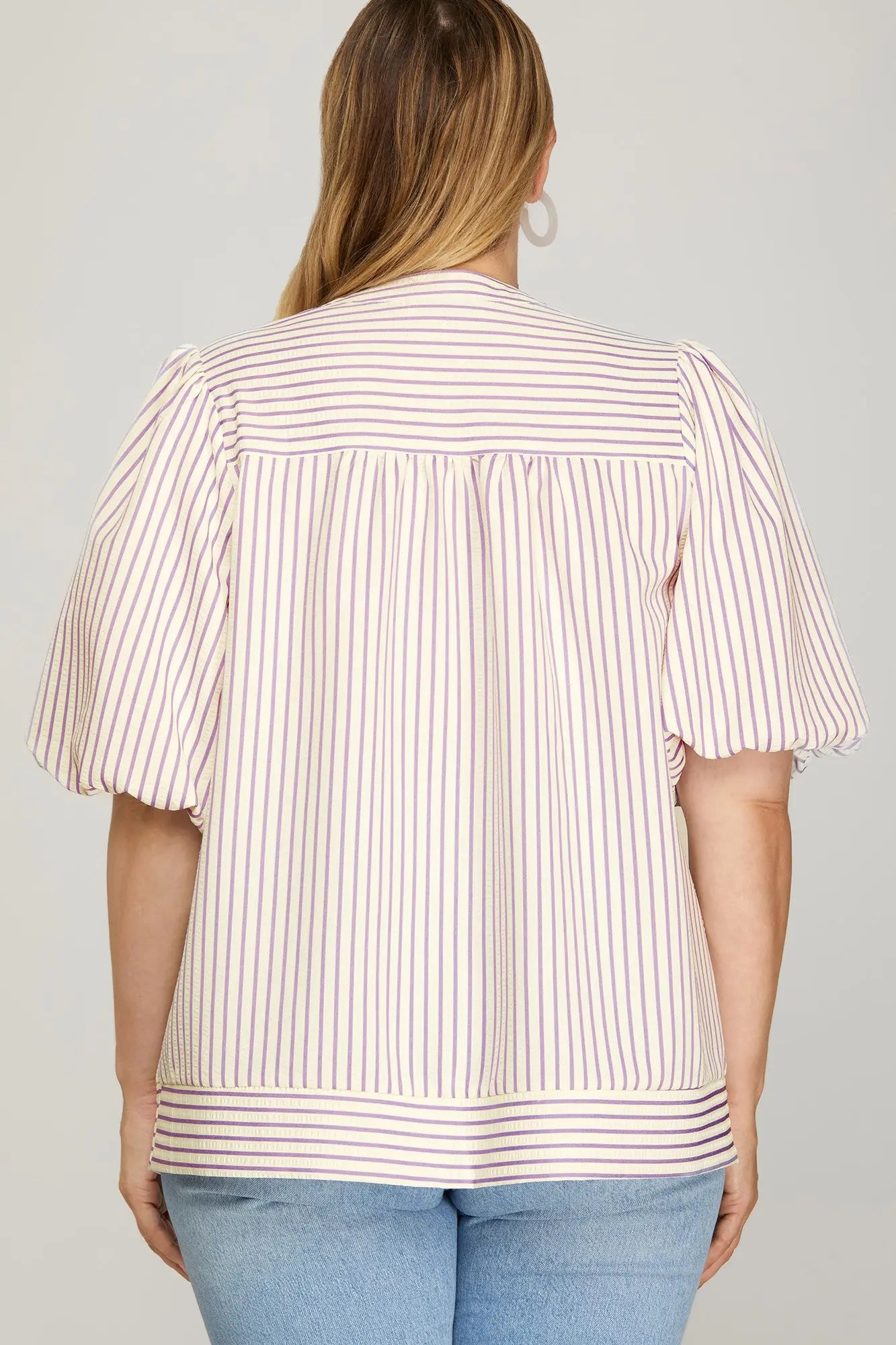 Lilac Striped Top