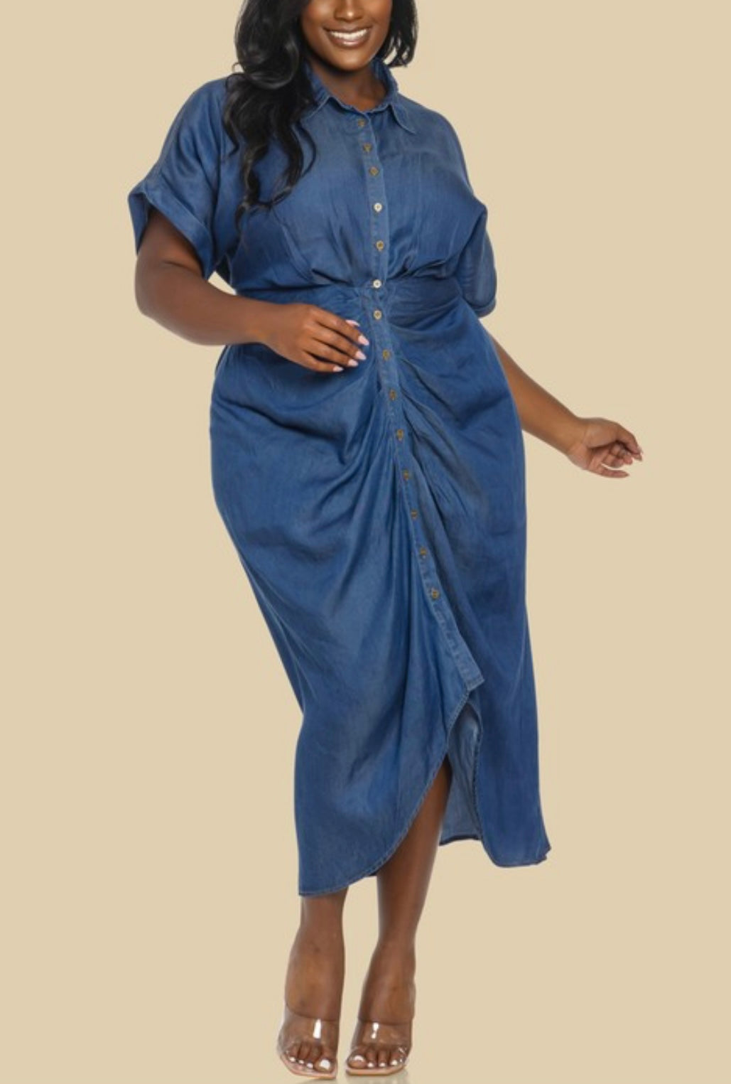 Dark Denim Midi Dress