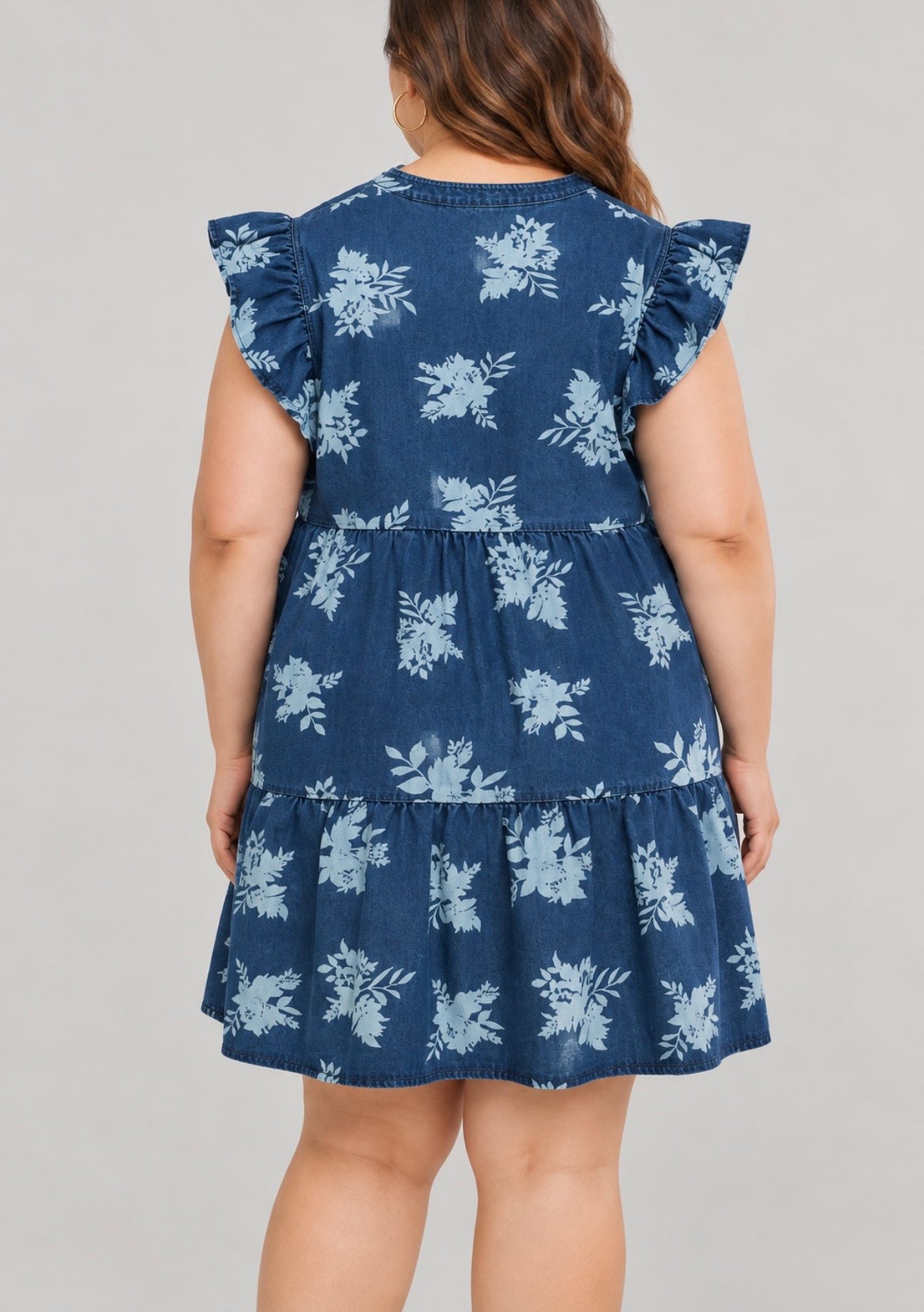 Printed Denim Dress