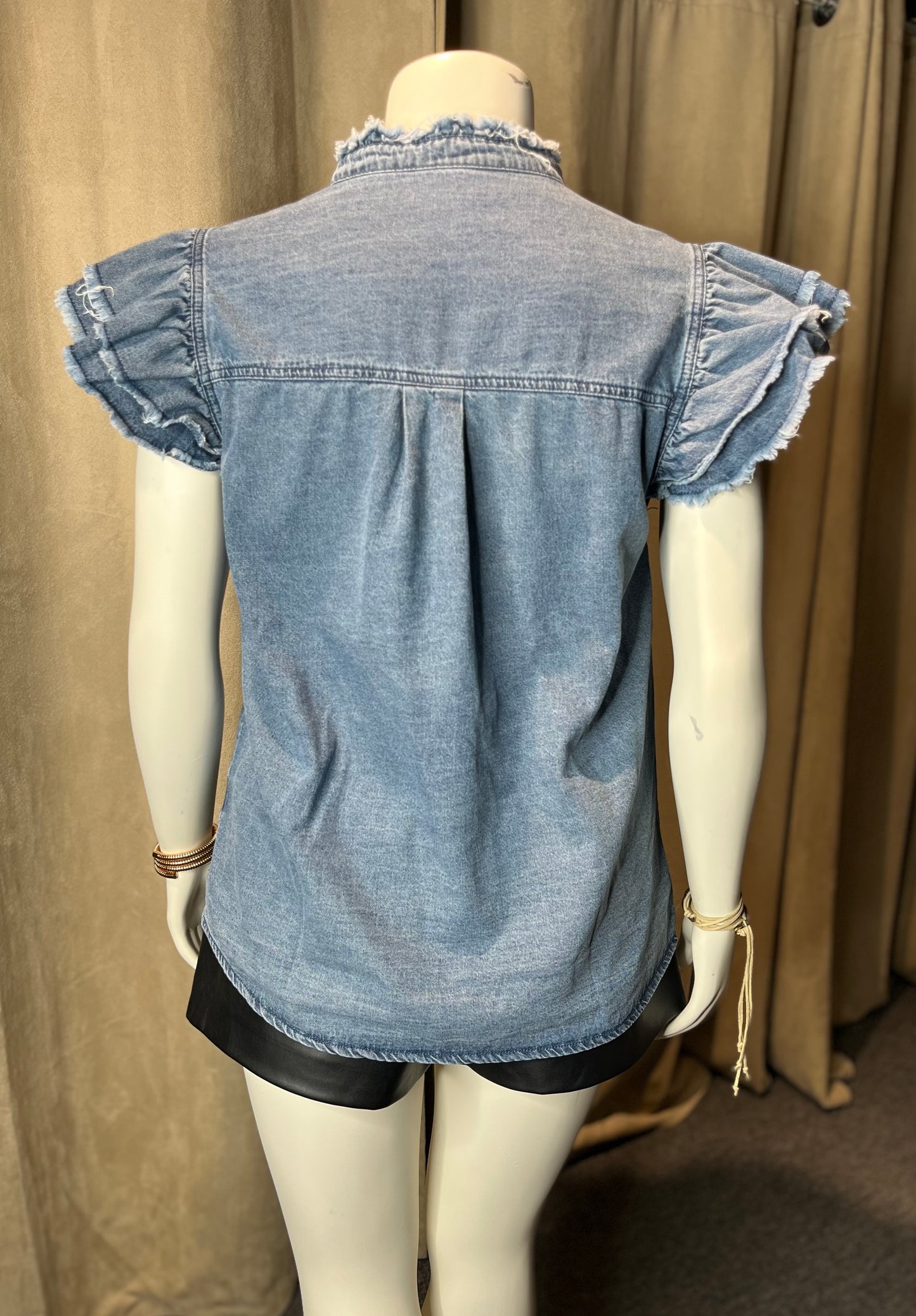 Frayed Denim Top