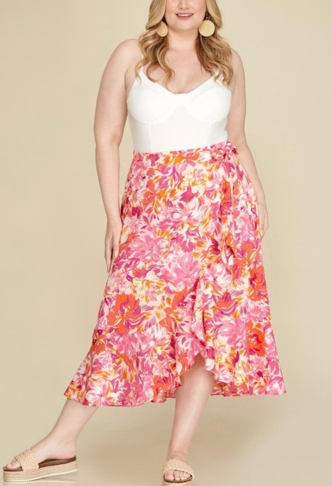 Floral midi skirt clearance xxl