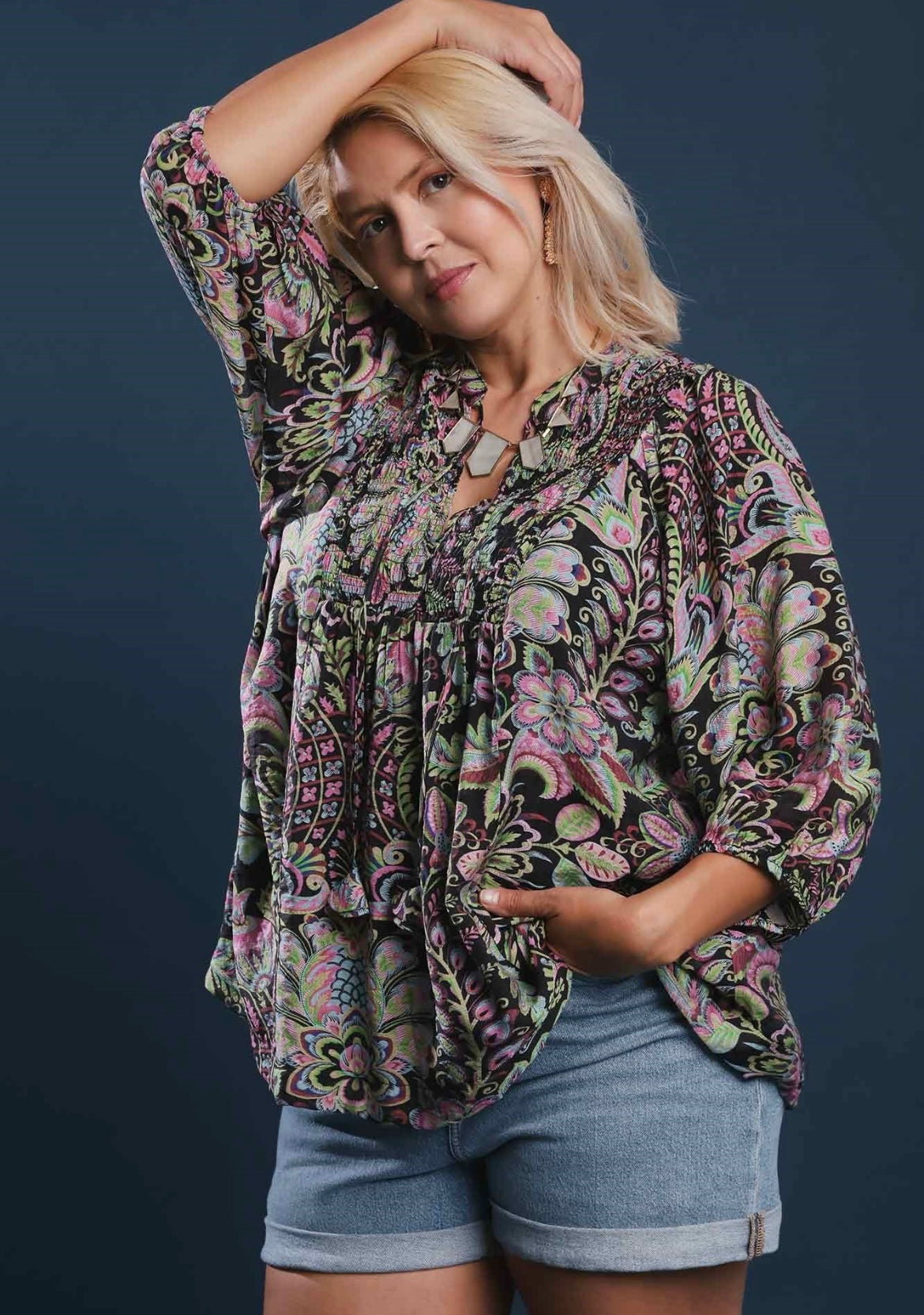 Paisley Black Mix Top