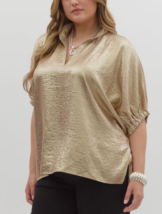 Gold Metallic Blouse