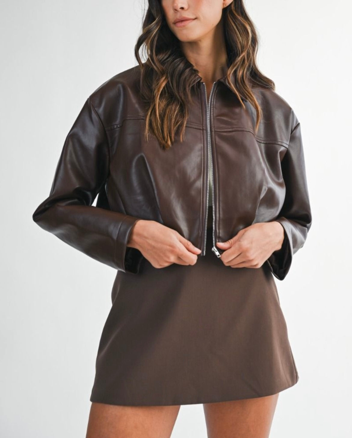 Cropped Leather Jacket