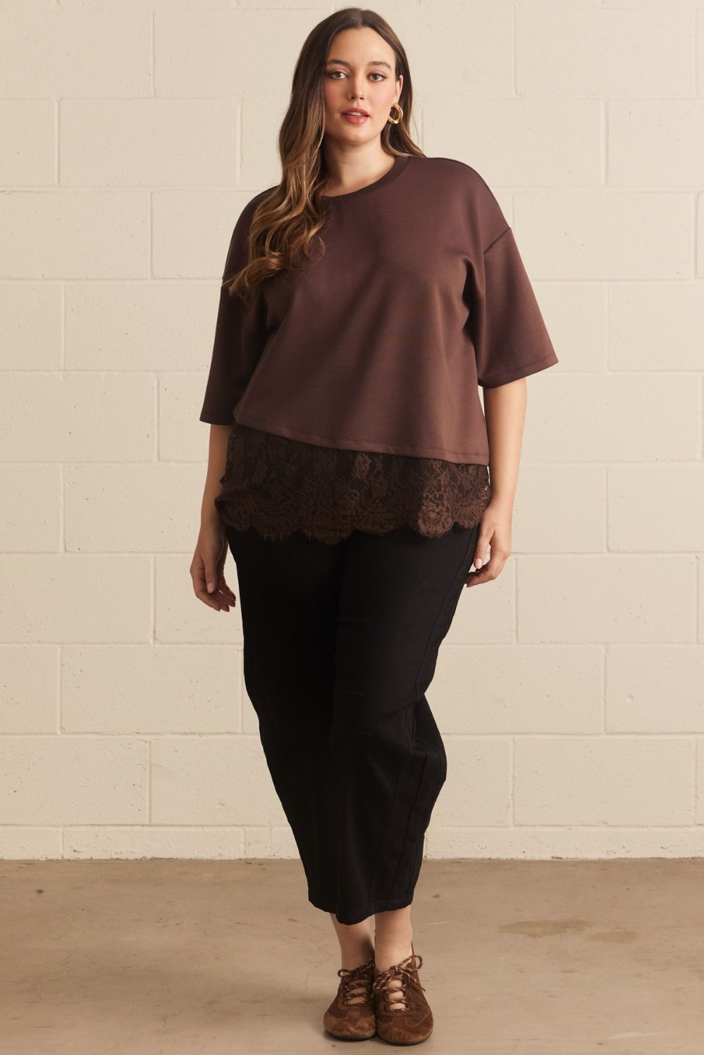 Brown Lace Top
