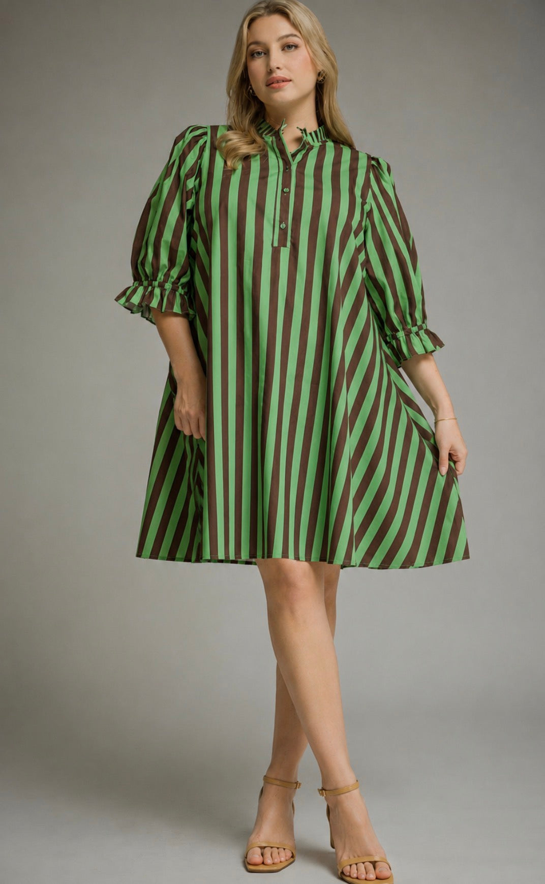 Green Tea Striped Dress