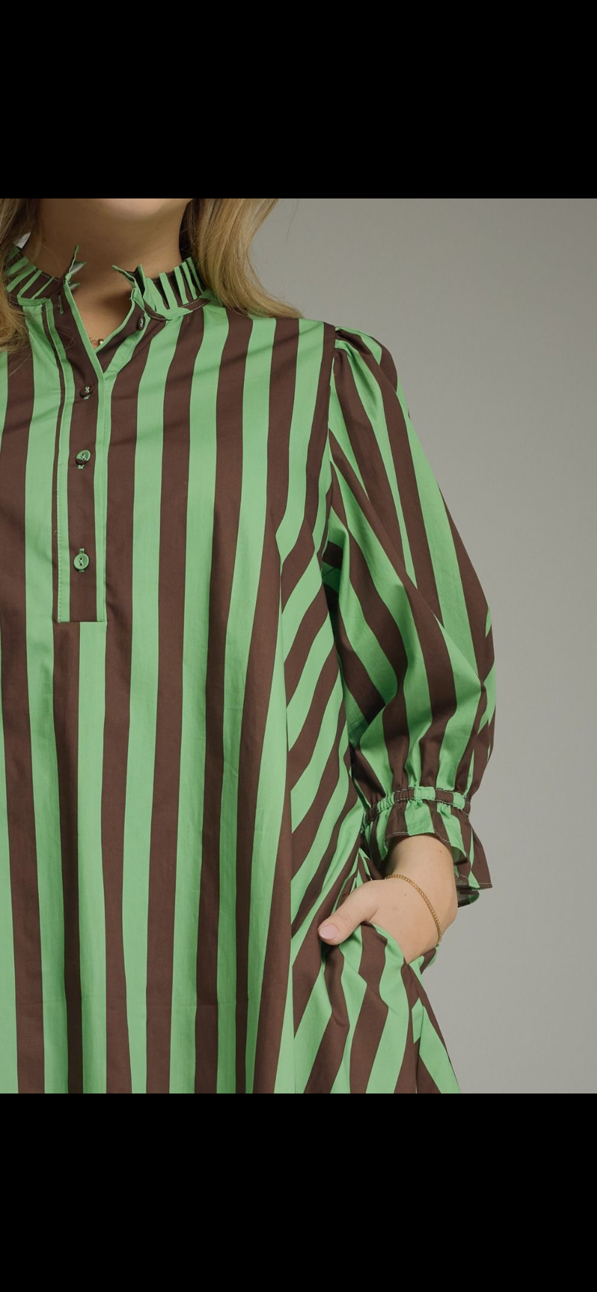 Green Tea Striped Dress