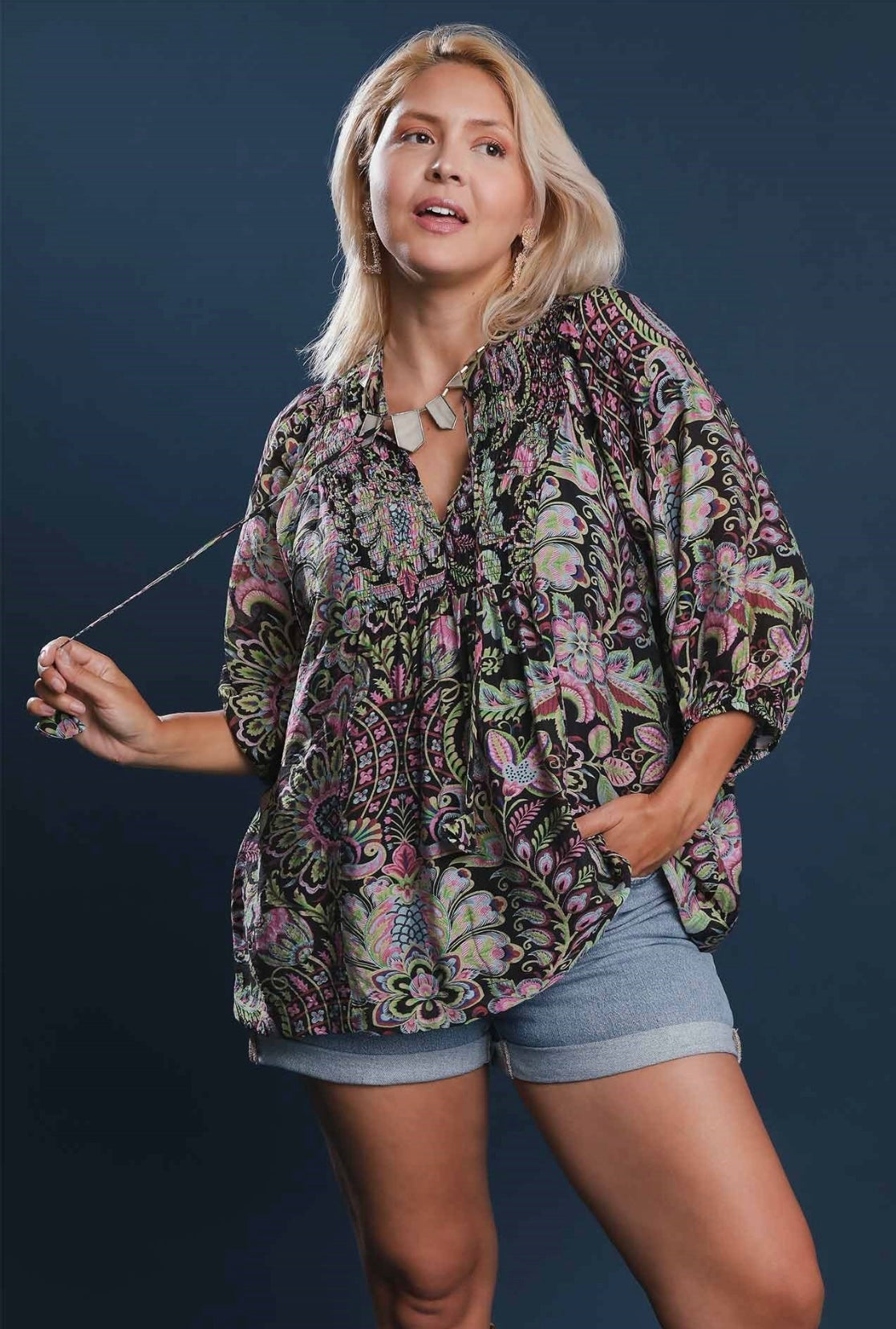 Paisley Black Mix Top