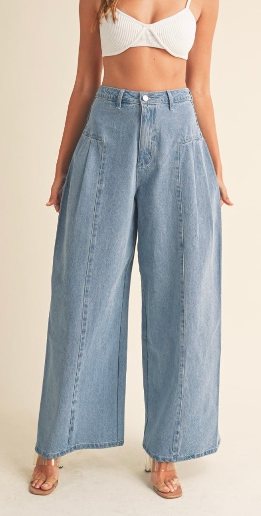 Pleated Flare Pants