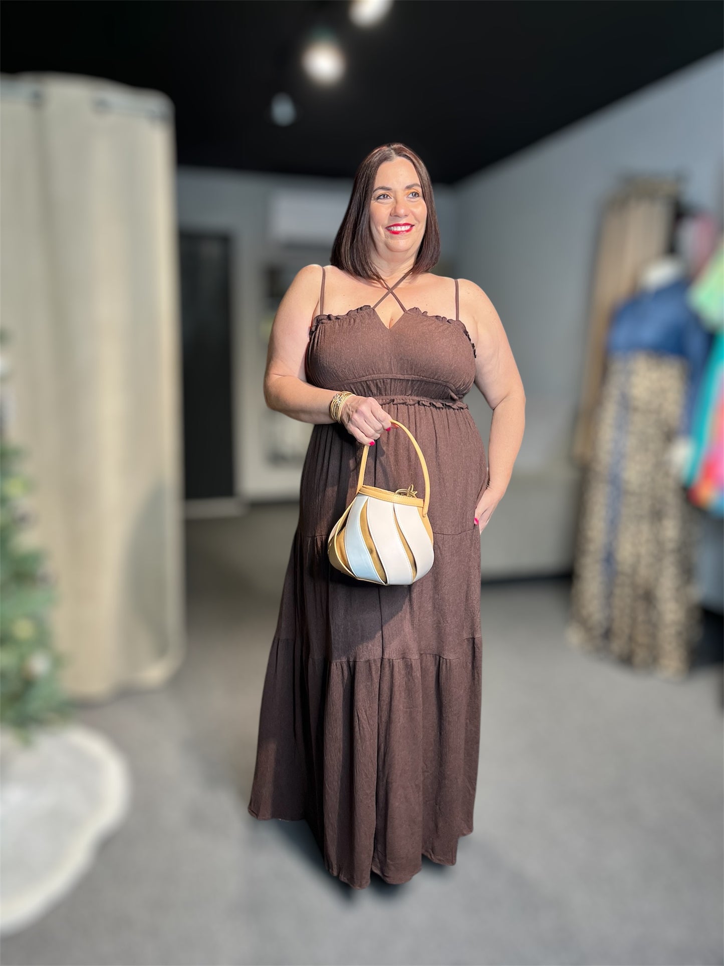 Coffee Maxi Dress