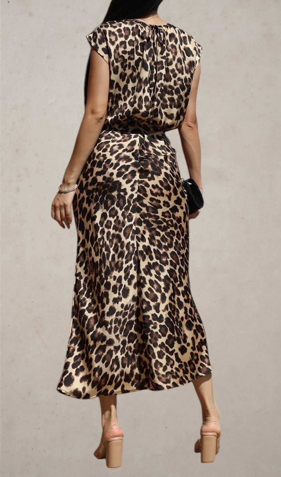 Leopard Satin Dress