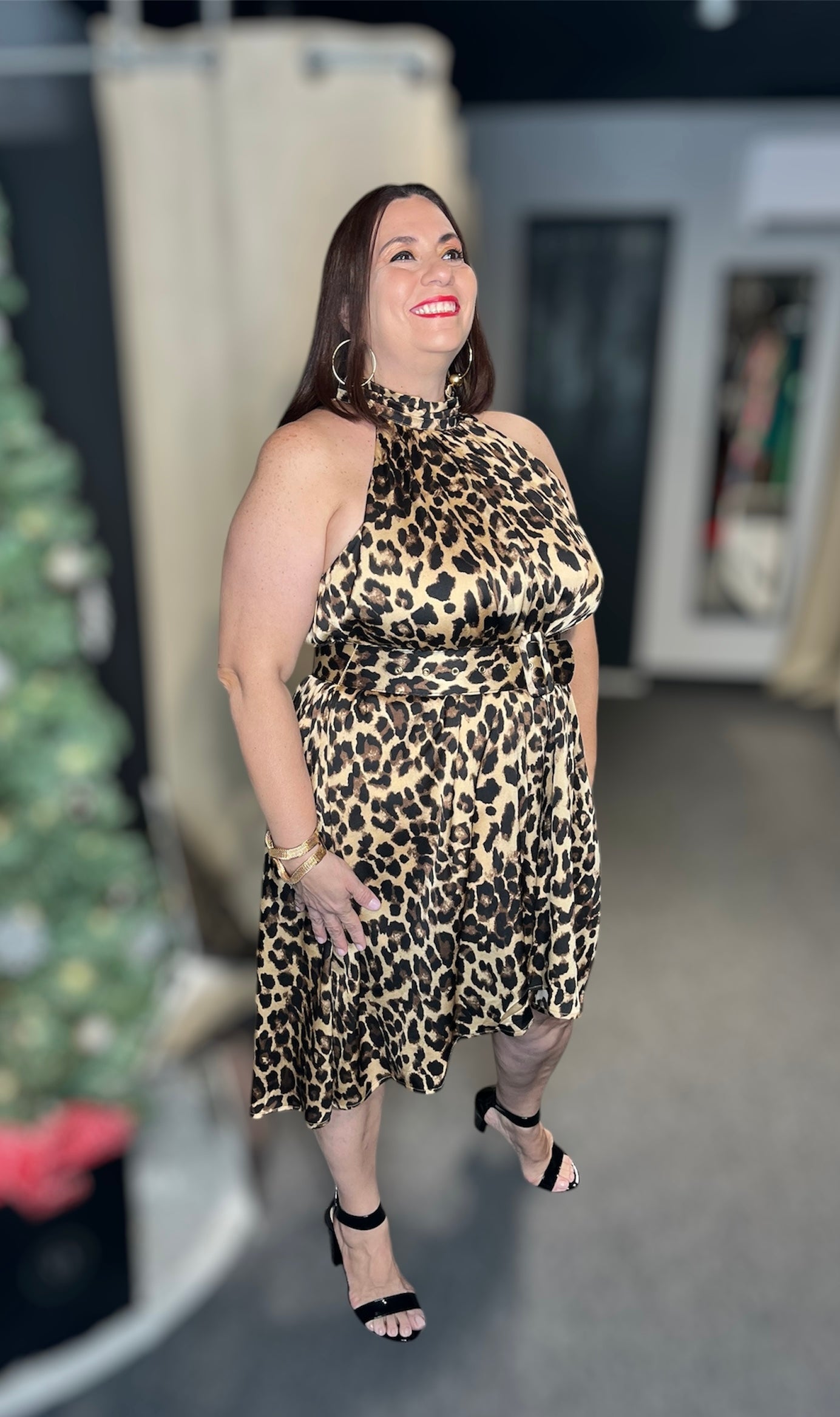 Leopard High-Low Dress