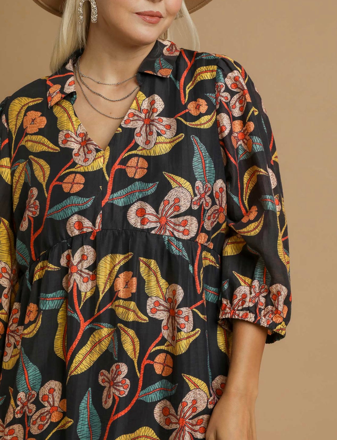 Black Mix Ruffle Dress