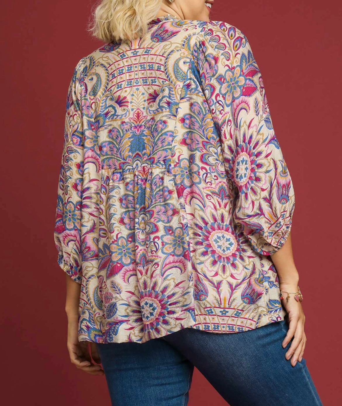 Paisley Blue Mix Top