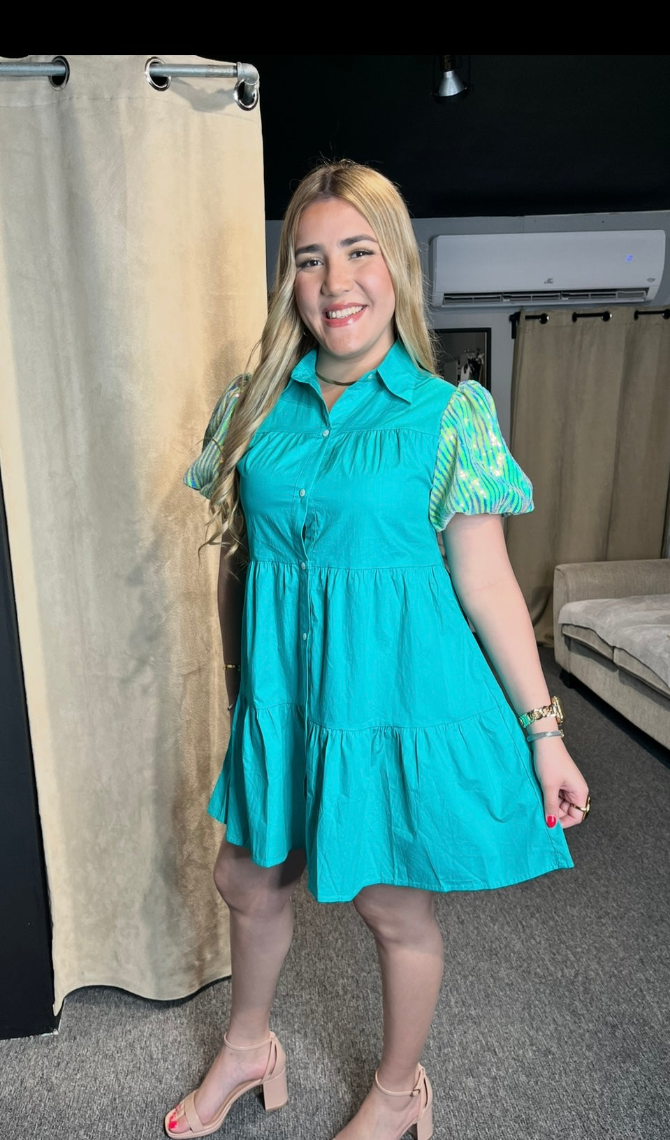 Poplin Sequins Dress