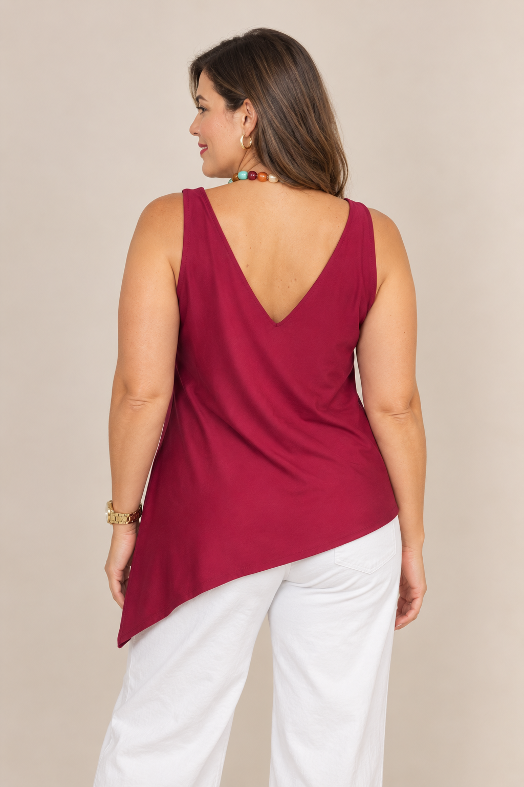 Burgundy Elegance Asymmetrical Top