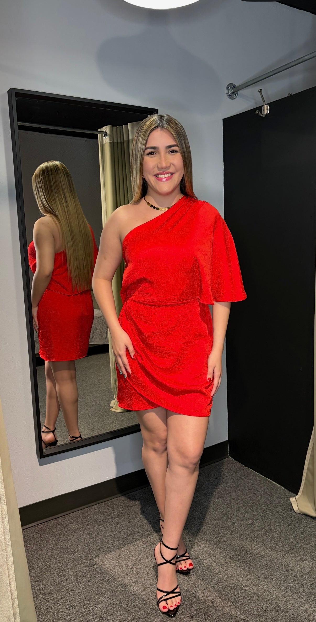 Red One Shoulder Dress