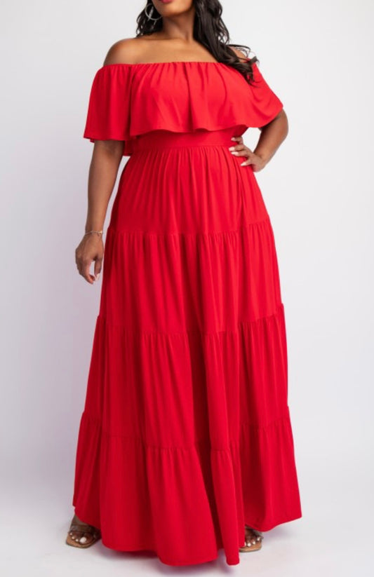 Lady in Red Maxi Dress