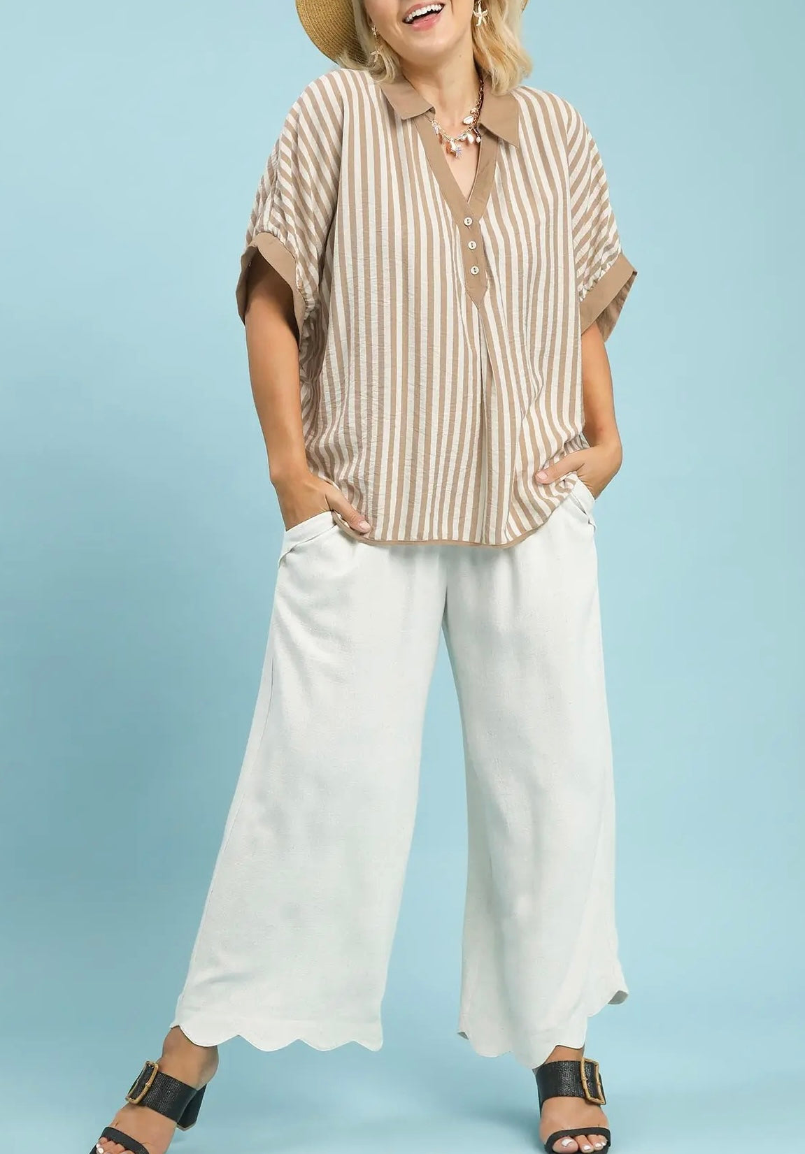 Latte Stripe Oversized Top