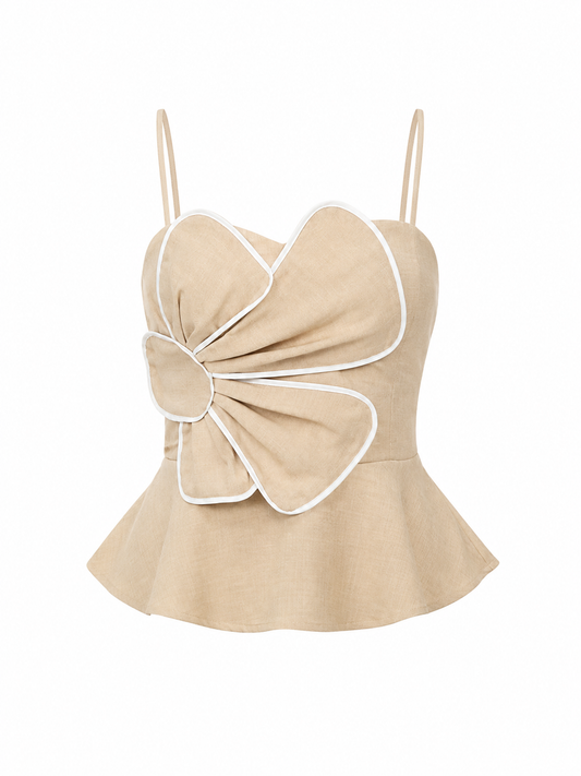 Flower Peplum Tube Top