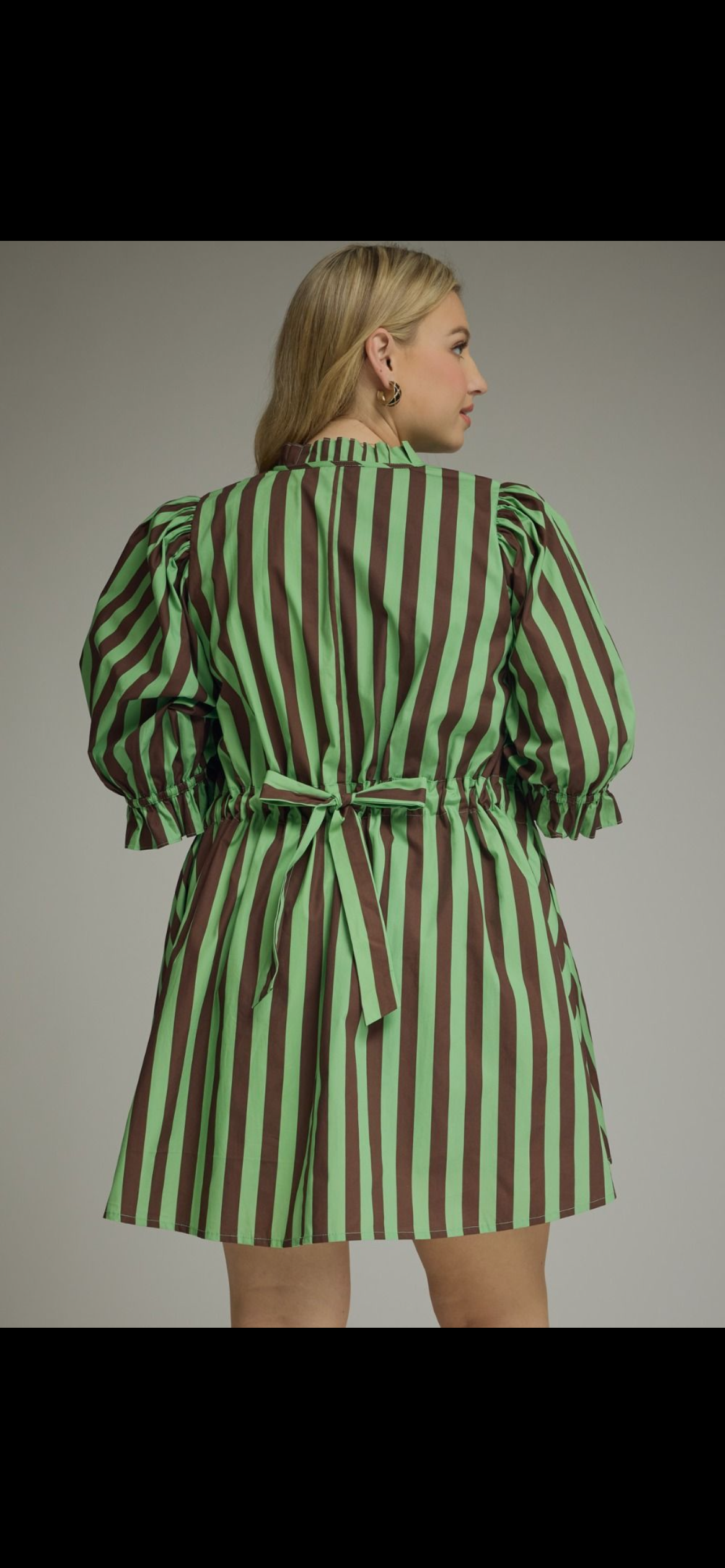 Green Tea Striped Dress