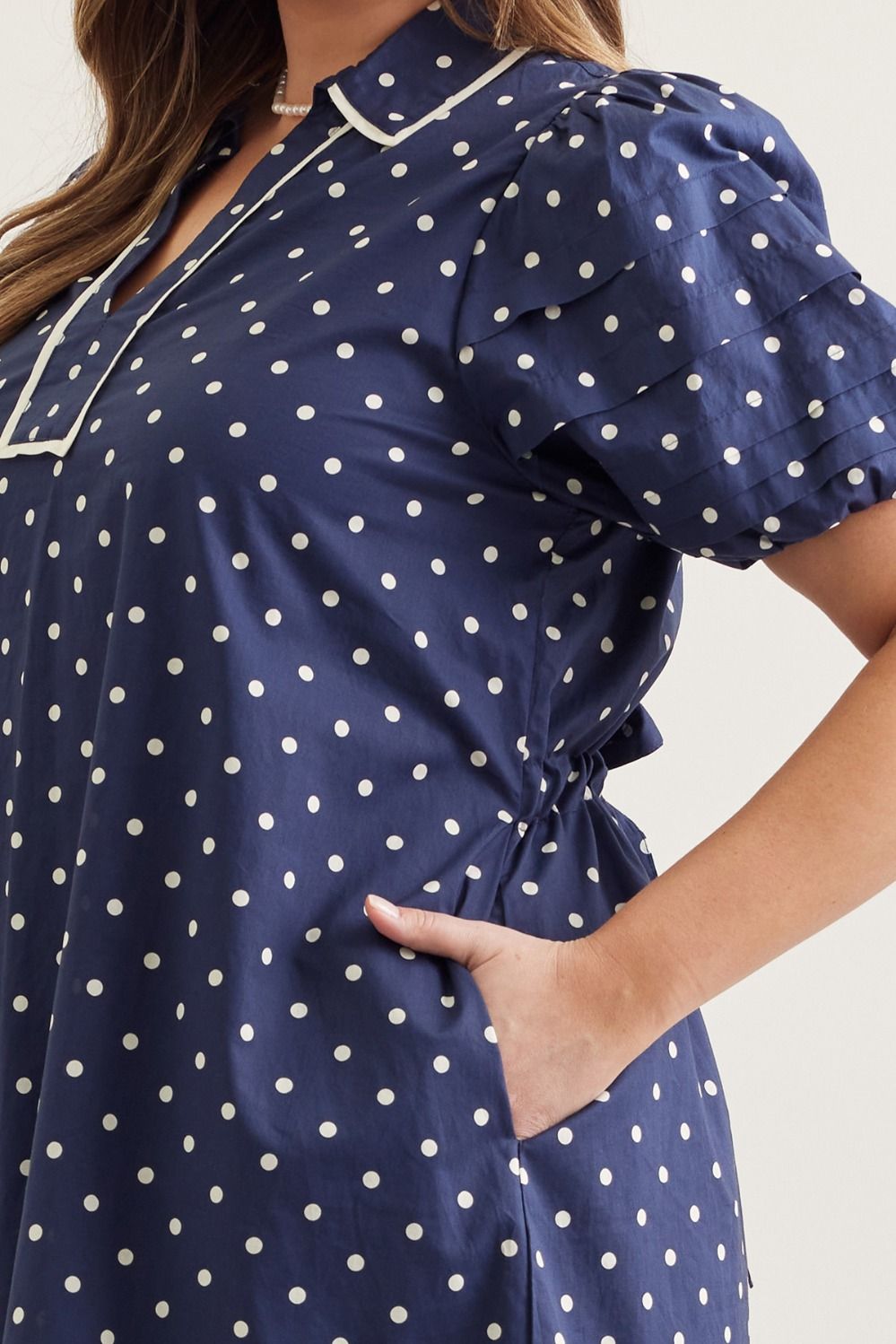 Navy Polka Dot Dress