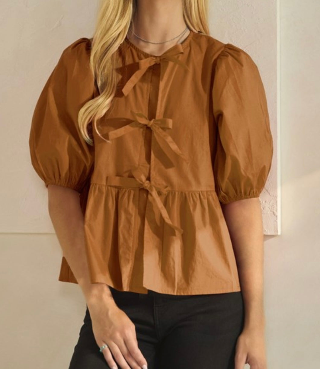 Chesnut Ribbon Blouse