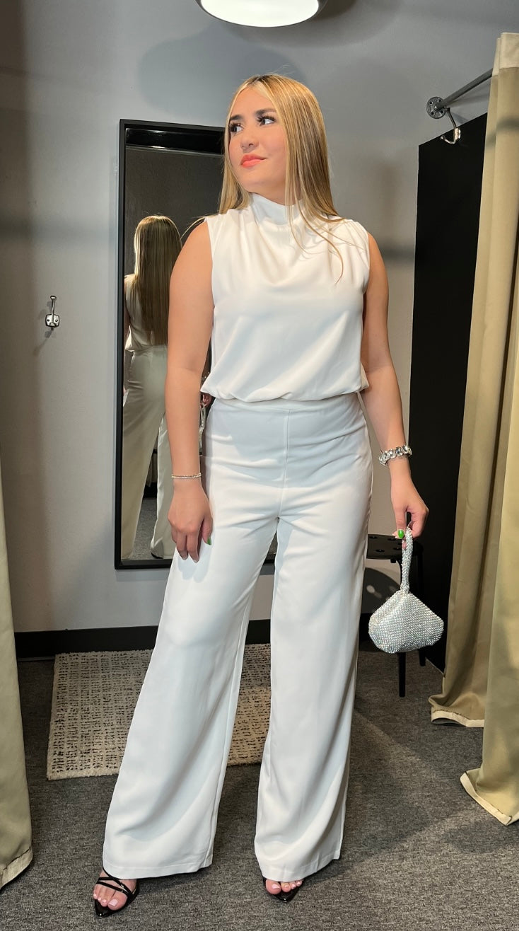 High Cowl Neck Jumpsuit