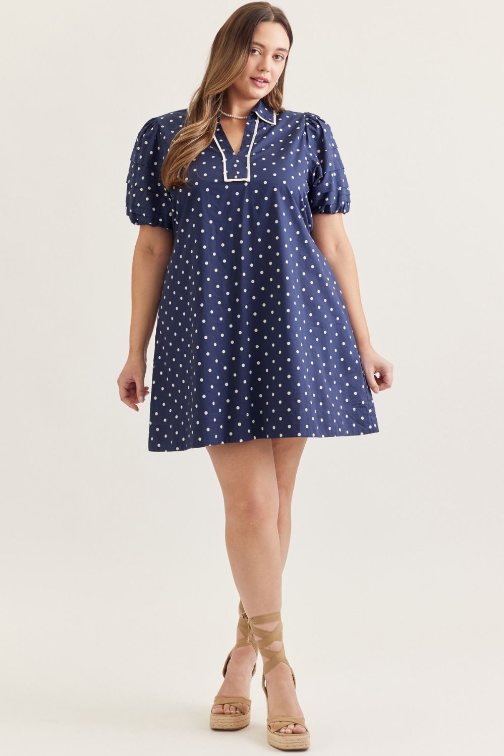 Navy Polka Dot Dress