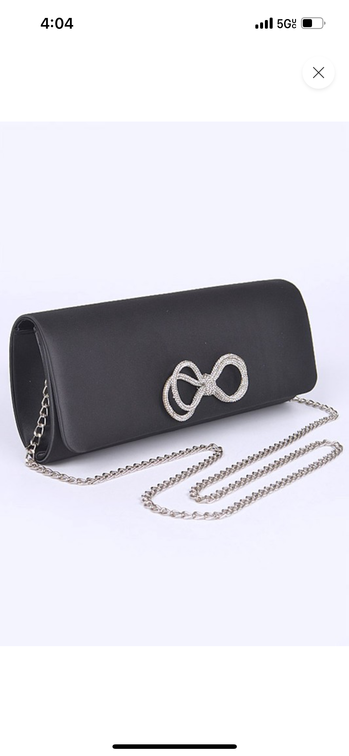 Rhinestone Bow Satin Clutch Bag