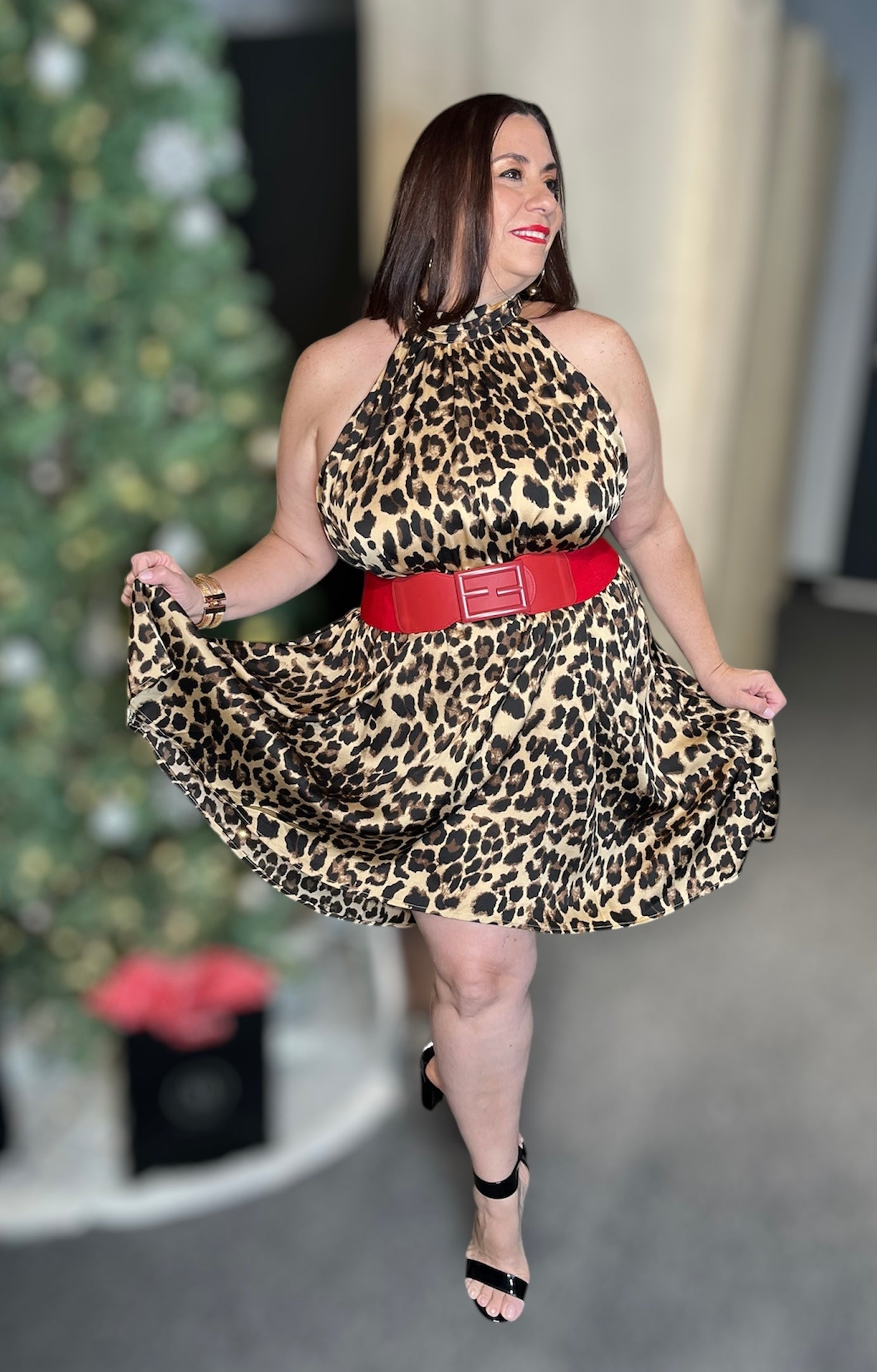 Leopard High-Low Dress