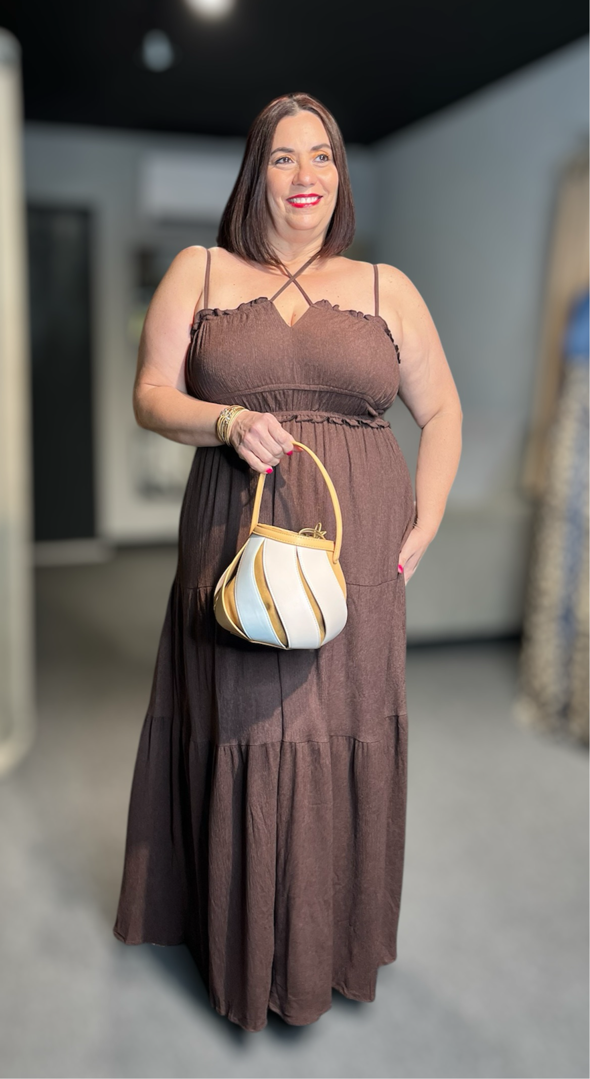 Coffee Maxi Dress