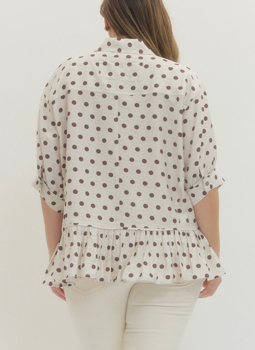 Cream Polka Dot Blouse