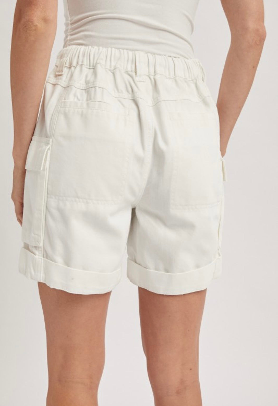 Off White Denim Cargo Shorts