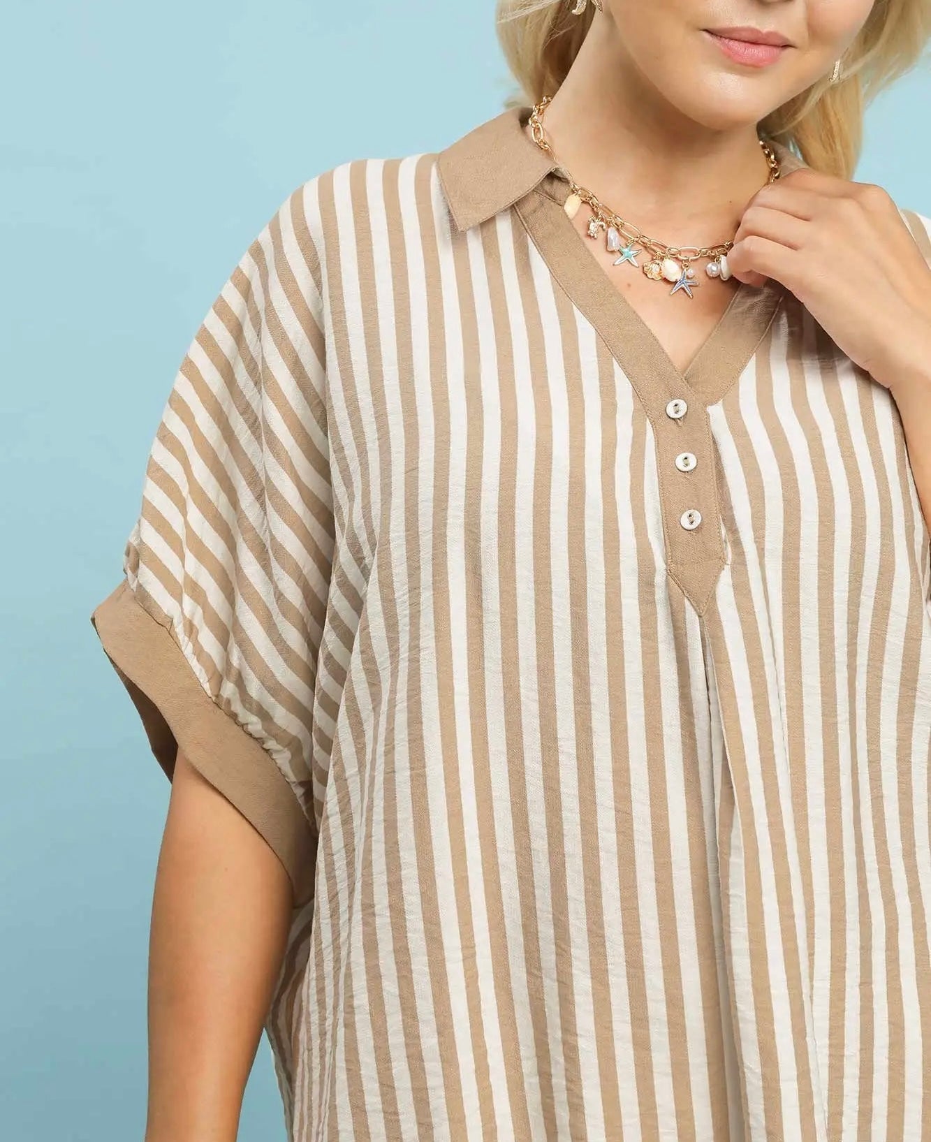 Latte Stripe Oversized Top